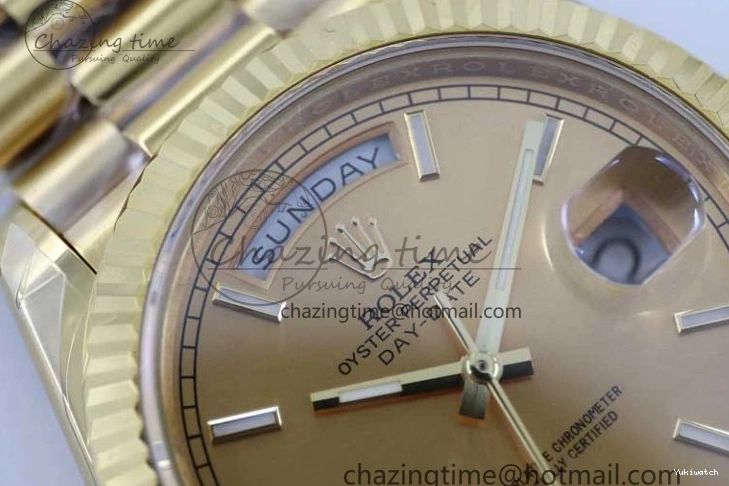 Bracelet YG 40mm Steel 904L 1:1 on YG TWF Dial Edition A2836 Best Crystal Date YG Day 0311